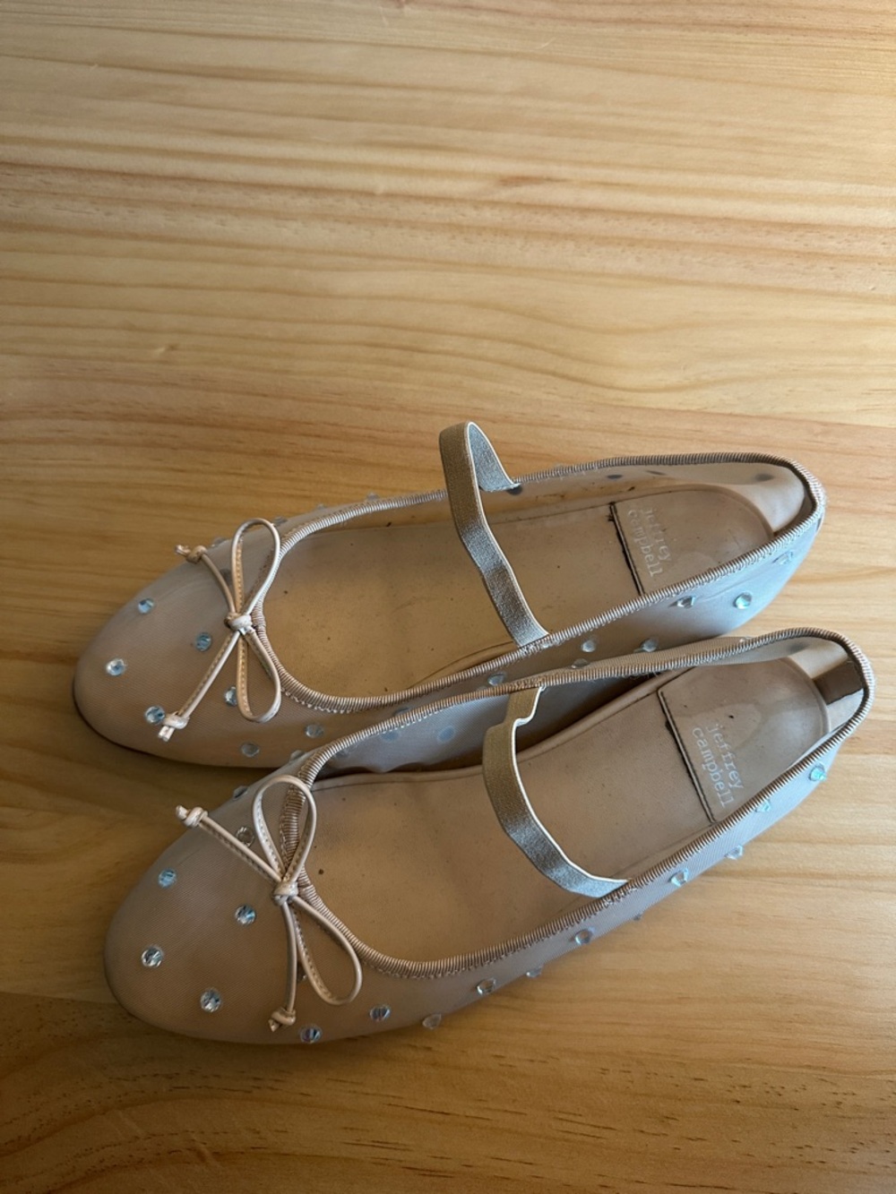 Mesh Jeweled Mary Jane Ballet Flats Jeffrey Campbell - Picture 2 of 4